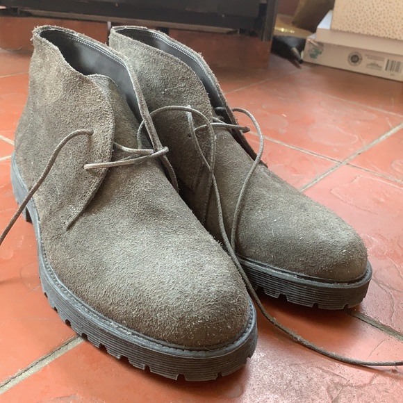 Vince suede dark gray ankle lace desert boot men’s size 10 - Picture 2 of 4